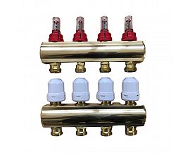 Brass Manifold with Flow Meters