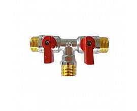 Chrome plated three way ball valve