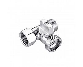 1/2 inch Nickel Plated Brass Three Way butterfly handle Ball Valve