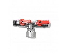 Economic  Nickel Plated 3-way Brass Mini Ball Valve