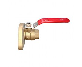 Flange Ball Valve Brass 2-Bolt Flange x 1" NPT Female thread Ball Valve