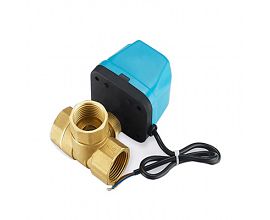 24V two-wire electric actuated 3 way three-way brass ball valve