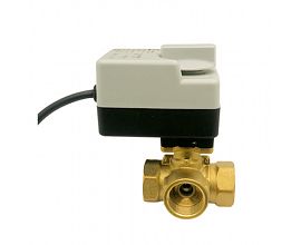 DN25 DN40 DN50 three-way brass ball valve with Electric AC230V actuator turn off