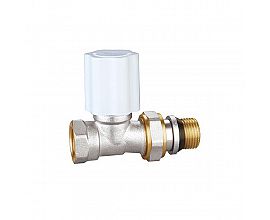 Brass straight radiator valve with union