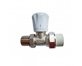 Brass angle radiator valve with PPR