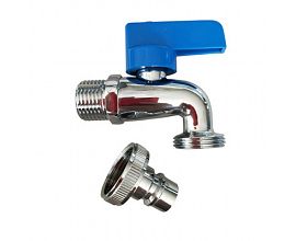 1/2 inch Chrome Brass Bibcock Tap with blue color handle garden spigot tap