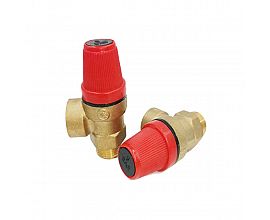 Brass male thread safety valve with red cover