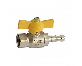 1/4" brass gas valve with nozzle