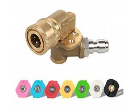 Power Pressure Washer Spray Nozzle Tips and Quick Connect Pivot Adapter Coupler 5 Rotation Angles