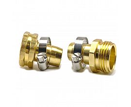 Brass hose connector with hex nut