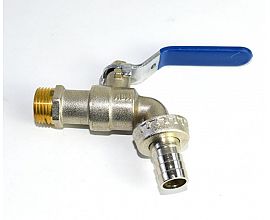 1/2" brass lock bibcock nickel plated