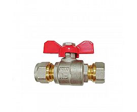 15mm Angled isolating valve compression full bore