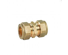 15mm Brass Compression Straight Coupling