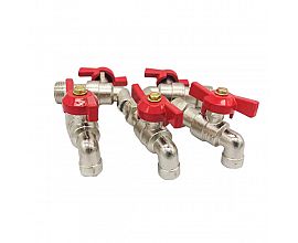 Red Aluminium handle popular brass bibcock tap
