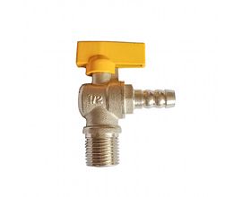 Male thread copper natural hose connection angle brass gas ball valve